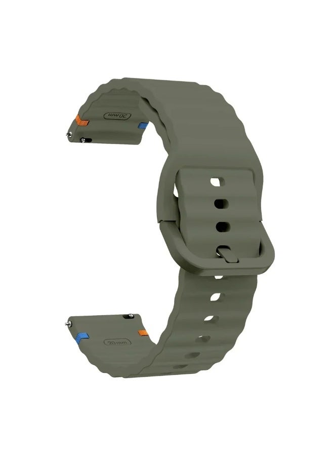 سوار سيليكون بإبزيم 22 مم لساعات سامسونج جالاكسي ووتش 3 (45 مم) / جالاكسي (46 مم) / جير إس 3 / ساعات هواوي ووتش 3 / 4 / جي تي 3 (46 مم) / جي تي 4 (46 مم) / جي تي 2 إي / جي تي 2 برو / جي تي جي تي 2 (46 مم) / ماجيك ووتش 2 (46 مم) / أمازفيت جي تي آر 2 / 2 إي / 3 / 4 (أخضر) - Image 3